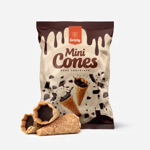 Mini tölcsérek étcsokoládéval