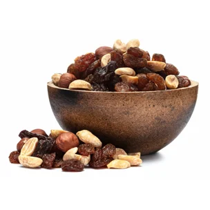 Áfony, mogyorók és aszalt gyümölcsök keveréke